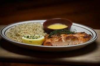 Product: ten ounce, skinless and boneless salmon filet - Chuck's Steak House in Restaurant Row - Myrtle Beach, SC Steak House Restaurants