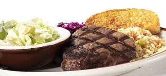 Product: Steak Sandwich, open faced - Clearmans North Woods Inn in San Gabriel, CA Steak House Restaurants
