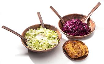 Product: House Salad and Red Cabbage Salad - Clearmans North Woods Inn in San Gabriel, CA Steak House Restaurants
