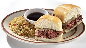 Product: Prime Rib Dip Sandwich - Clearmans North Woods Inn in San Gabriel, CA Steak House Restaurants