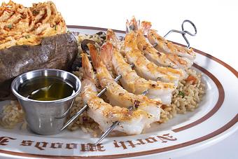 Product: Grilled Shrimp - Clearmans North Woods Inn in San Gabriel, CA Steak House Restaurants