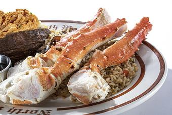 Product: King Crab Legs Dinner - Clearmans North Woods Inn in San Gabriel, CA Steak House Restaurants
