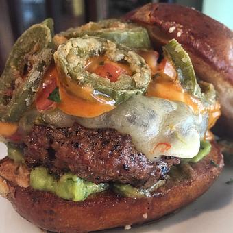 Product: Burger of the Week - Fiesta Burger - Cloverleaf Tavern in Caldwell, NJ American Restaurants