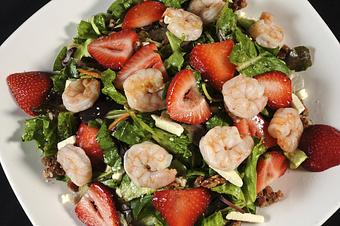 Product: Grilled Shrimp & Strawberry Salad - Coastal Grille in Wyomissing, PA American Restaurants