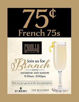 Product: French 75 Brunch - Criollo Restaurant in French Quarter - New Orleans, LA Cajun & Creole Restaurant