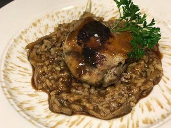 Product: Leg of Duck Confit over Mushroom Risotto - D & J Bistro in Lake Zurich, IL Bars & Grills