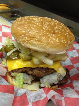Product: Twin Tower Burger - David's Deli in We're on the border of Lorton, Newington, and Springfield, Virginia. - Lorton, VA American Restaurants