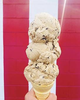 Product: 3 scoops Espresso Explosion on a regular cone - Davy's Burger Ranch, in Prosser, WA American Restaurants