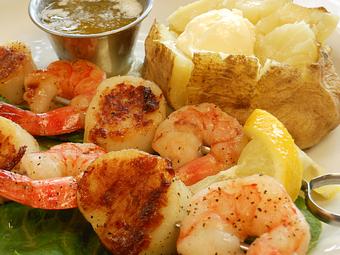 Product: Shrimp & Scallop Skewers - De Grand Family Restaurant in Denmark, WI Restaurants/Food & Dining