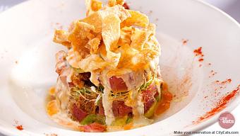 Product: Blackened Tuna Napoleon - Desi Vega's Steakhouse in Warehouse District/CBD - New Orleans, LA Seafood Restaurants