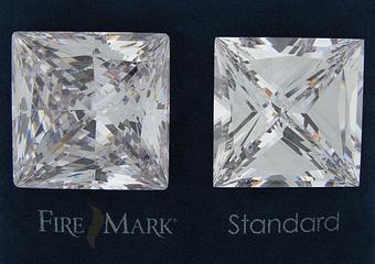 Product: A FireMark Princess cut Diamond vs a regular princess cut diamond. - Diamond Vault of Troy in Troy, MI Business Services