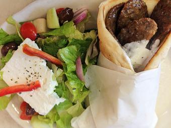 Product: Gyros with Greek Salad - Dipsea Cafe in Mill Valley, CA American Restaurants