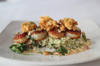 Product: Scallops Rockefeller - Duval's Fresh. Local. Seafood in Downtown - Sarasota, FL Seafood Restaurants Product: Scallops Rockefeller - Duval's Fresh. Local. Seafood in Downtown - Sarasota, FL Seafood Restaurants