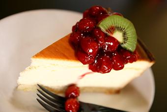 Product: Shown here with cherry sauce. - East Bay Deli in Charleston, SC Delicatessen Restaurants