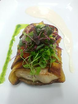 Product: Mahi,Plantain Wrap, Lemon Grass Verdejo Reduction - El Chaman Peruvian Restaurant in Miami, FL Latin American Restaurants