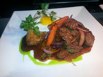 Product: Tacu Tacu Con Lomo - El Chaman Peruvian Restaurant in Miami, FL Latin American Restaurants