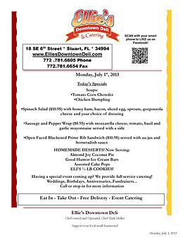 Product - Ellie's Downtown Deli & Catering in Stuart, FL American Restaurants