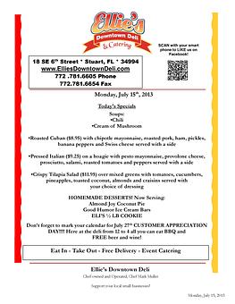 Product - Ellie's Downtown Deli & Catering in Stuart, FL American Restaurants