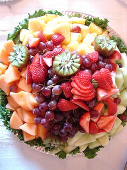 Product: Our breakfast menu's all include a selection of fresh fruit. This platter is piled high with sweet freshly sliced fruit! - Elyse's Catering, in Tumwater, WA Dessert Restaurants