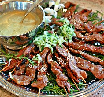 Product: Ginger Beef Satays with Peanut Dipping Sauce - Elyse's Catering, in Tumwater, WA Dessert Restaurants