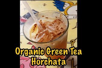 Product: Organic Green Tea based Horchata.  Organic Agave Nectar Sweetened. - Estrella Negra in Logan Square/ Bucktown border - Chicago, IL Latin American Restaurants