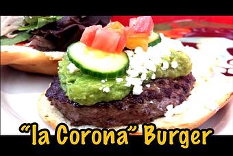 Product: 100% Angus Beef Guacamole Goat Cheese Burger - Estrella Negra in Logan Square/ Bucktown border - Chicago, IL Latin American Restaurants