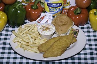 Product: Our "Corona" Beer Battered Fish & Chips. - Father & Son Pizzeria in Chesterfield Township, Michigan - Chesterfield, MI Pizza Restaurant