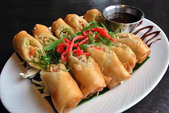 Product: duck confit in an egg roll with carrot, cabbage, bean sprouts and green onions - Fats Asia Bistro in Roseville - Roseville, CA Chinese Restaurants