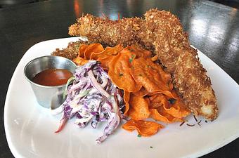 Product: Coconut Ale Battered Cod & Sweet Potato Chips - Fats Asia Bistro in Roseville - Roseville, CA Chinese Restaurants