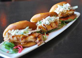 Product: Teriyaki Chicken Buns. Teriyaki chicken in bao buns served with an Asian slaw. - Fats Asia Bistro in Roseville - Roseville, CA Chinese Restaurants