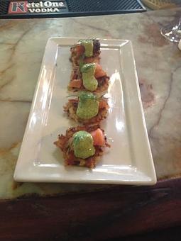 Product: Potato Pancakes with Gravlax! - Finn McCool's Irish Pub in Santa Monica - Santa Monica, CA Irish Restaurants