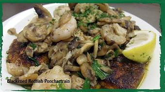 Product: Redfish Pontchartrain - Fishmonger's Seafood Market and Cafe in Plano - Plano, TX Seafood Restaurants