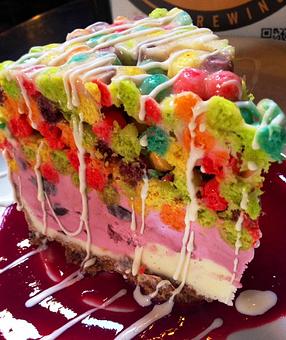 Product: Trix-topped ice cream cake - Foothills Brewing in Winston Salem, NC American Restaurants