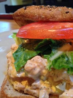 Product: Smoked Chicken Salad sandwich - Foothills Brewing in Winston Salem, NC American Restaurants