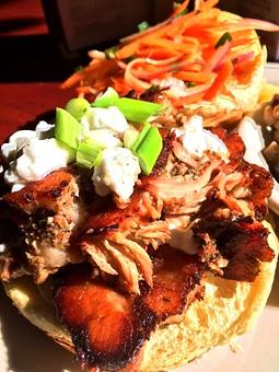 Product: Pork belly roll with serrano peppers and hop aioli - Foothills Brewing in Winston Salem, NC American Restaurants