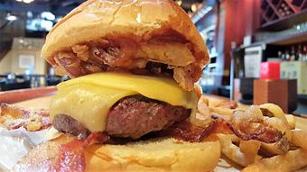 Product: Gouda Spent Grain Burger - Foothills Brewing in Winston Salem, NC American Restaurants