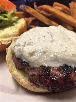 Product: Helen bleu cheese burger - Foothills Brewing in Winston Salem, NC American Restaurants