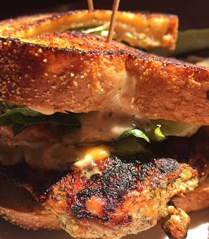 Product: Blackened Chicken BLT with Fried Green Tomatoes - Foothills Brewing in Winston Salem, NC American Restaurants