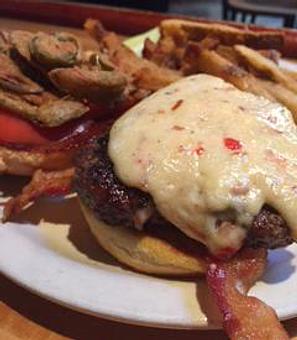 Product: Gouda Pimiento Burger - Foothills Brewing in Winston Salem, NC American Restaurants
