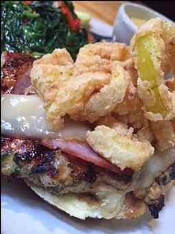 Product: Grilled chicken and Canadian bacon. - Foothills Brewing in Winston Salem, NC American Restaurants