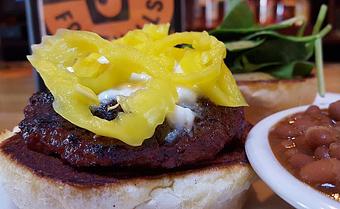 Product: Lamb Burger - Foothills Brewing in Winston Salem, NC American Restaurants