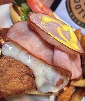Product: Fried Chicken and Canadian Bacon - Foothills Brewing in Winston Salem, NC American Restaurants