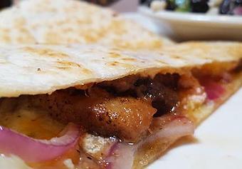Product: Duck Quesadilla with Blackberry BBQ - Foothills Brewing in Winston Salem, NC American Restaurants