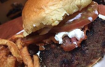Product: Beer Burger with Siracha Spice - Foothills Brewing in Winston Salem, NC American Restaurants