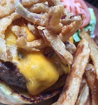 Product: Colby Longhorn Cheeseburger - Foothills Brewing in Winston Salem, NC American Restaurants
