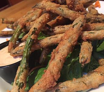 Product: Fried green beans with chipotle ranch - Foothills Brewing in Winston Salem, NC American Restaurants