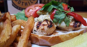 Product: Grilled chicken on sourdough - Foothills Brewing in Winston Salem, NC American Restaurants