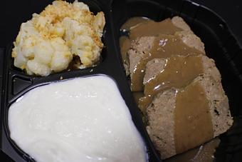 Product: Baked Meatloaf with mashed, gravy and baked cauliflower - Franconia Heritage Restaurant in Telford, PA American Restaurants
