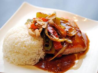 Product: Seared Organic Salmon with Kung Pao - Frank Fats in Downtown Sacramento - Sacramento, CA Chinese Restaurants