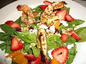 Product: Field greens topped with almonds, mandarin oranges, strawberries and grilled chicken. - Gaetano's Tavern On Main in Wallingford, CT American Restaurants